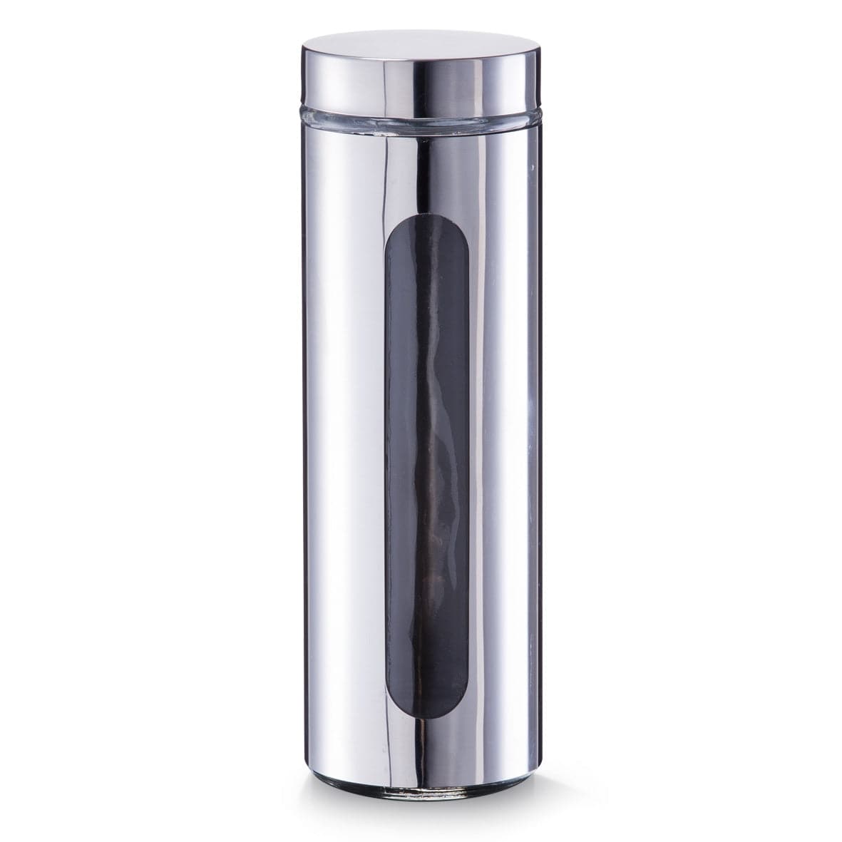 Recipient pentru depozitare Visual, inox si sticla, Silver 1600 ml, Ø 10,2xH30,5 cm