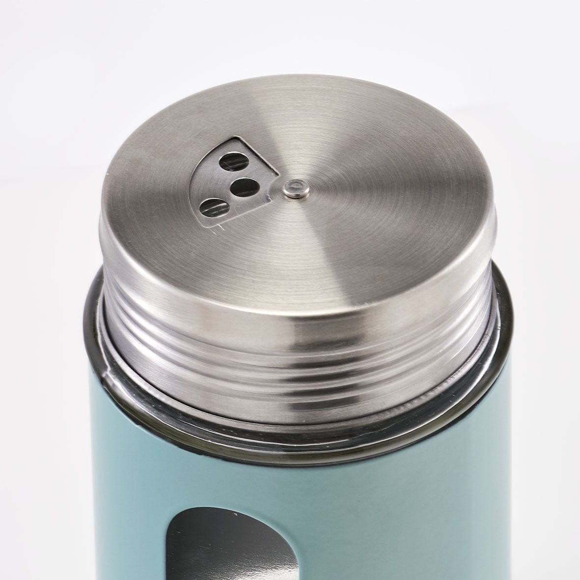 Recipient pentru condimente Visual, metal si sticla, Bleu, Ø7xH11,5 cm (3)