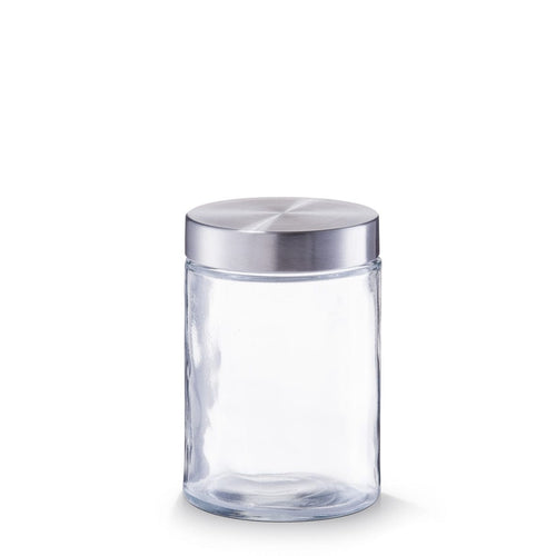 Zeller Borcan pentru depozitare, capac inox, Glass 1100 ml, Ø 11xH16,5 cm