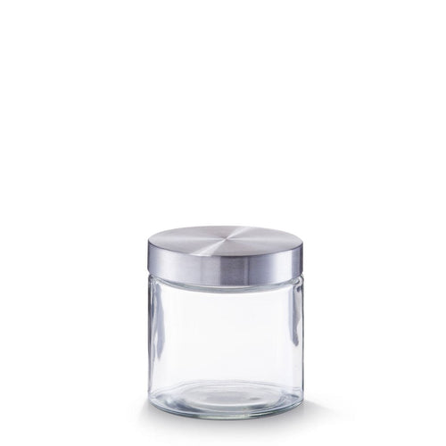 Zeller Borcan pentru depozitare, capac inox, Glass 750 ml, Ø 11xH12 cm