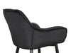 Scaun de bar tapitat cu stofa si picioare metalice, Clyde H-2 Velvet Negru, l56xA42xH86 cm (2)