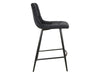 Scaun de bar tapitat cu stofa si picioare metalice, Miley H-2 Velvet Negru, l43xA40xH87 cm (1)