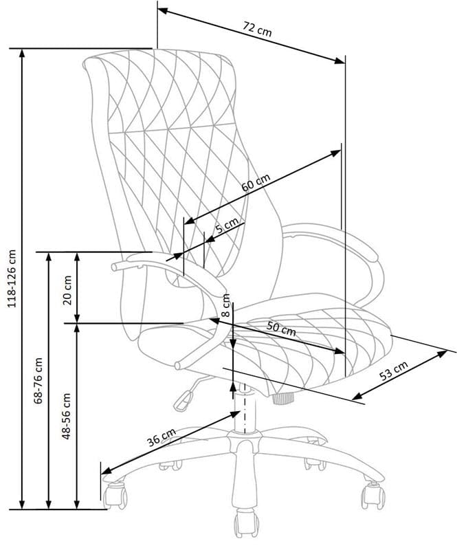 Scaun de birou directorial tapitat cu piele ecologica Hilario Maro, l60xA72xH118-126 cm (7)