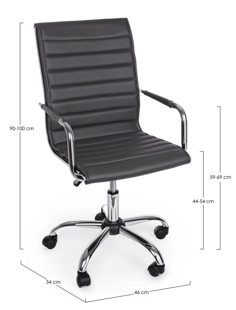 Scaun de birou ergonomic, tapitat cu piele ecologica Perth, l46xA54xH90-100 cm (6)