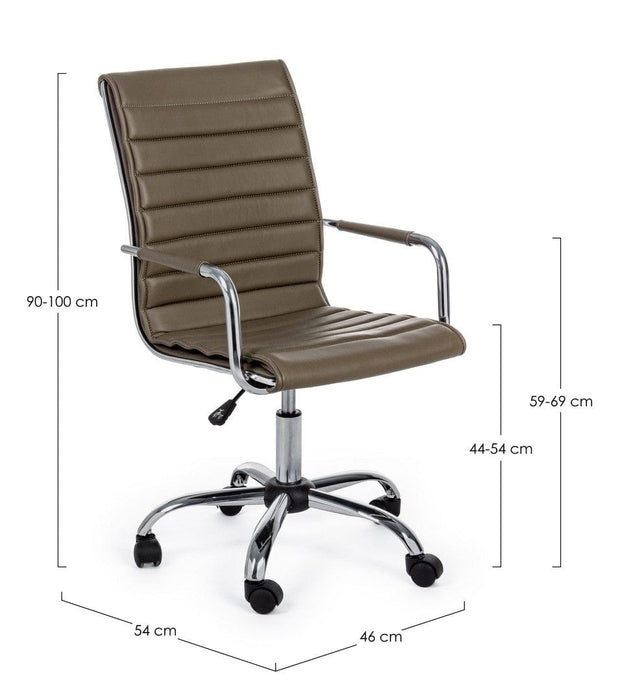 Scaun de birou ergonomic, tapitat cu piele ecologica Perth, l46xA54xH90-100 cm (19)