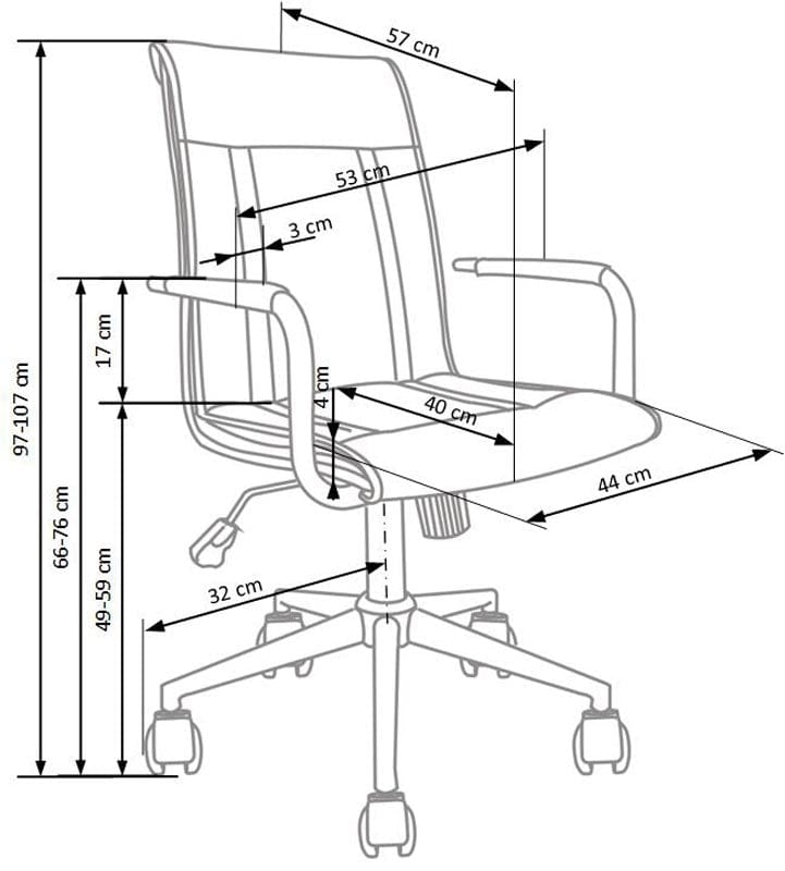 Scaun de birou ergonomic, tapitat cu piele ecologica Portillo II Alb, l53xA57xH97-107 cm (2)