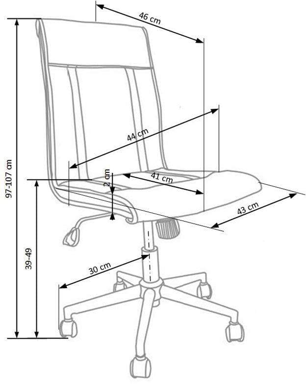 Scaun de birou ergonomic, tapitat cu piele ecologica Tyrell Negru, l44xA46xH97-107 cm (5)