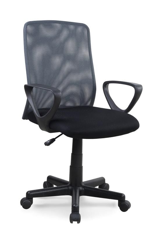 Halmar Scaun de birou ergonomic tapitat cu stofa, Alec Negru / Gri, l57xA51xH87-99 cm