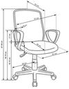 Scaun de birou ergonomic tapitat cu stofa, Alec Negru / Gri, l57xA51xH87-99 cm (2)