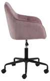 Scaun de birou ergonomic tapitat cu stofa, Brooke Velvet Roz / Negru, l59xA58,5xH88,5 cm (2)