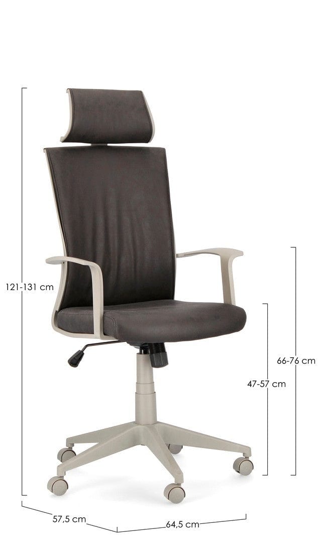 Scaun de birou ergonomic, tapitat cu stofa Gordon Negru, l64,5xA57,5xH121-131 cm (6)