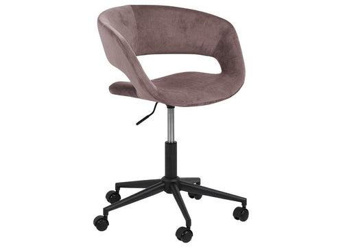 Scaun de birou ergonomic, tapitat cu stofa Grace Velvet Roz Inchis, l56xA54xH87 cm