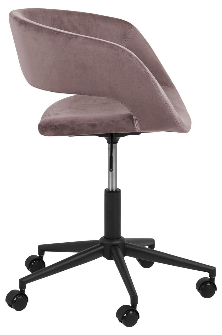 Scaun de birou ergonomic, tapitat cu stofa Grace Velvet Roz Inchis, l56xA54xH87 cm (4)