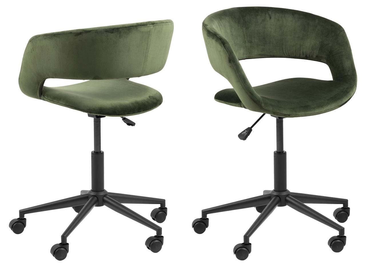 Scaun de birou ergonomic, tapitat cu stofa Grace Velvet Verde, l56xA54xH87 cm (3)