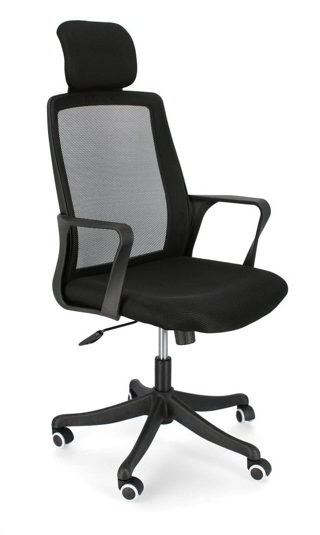 Scaun de birou ergonomic, tapitat cu stofa Laurent Negru, l59xA63,5xH114-124 cm