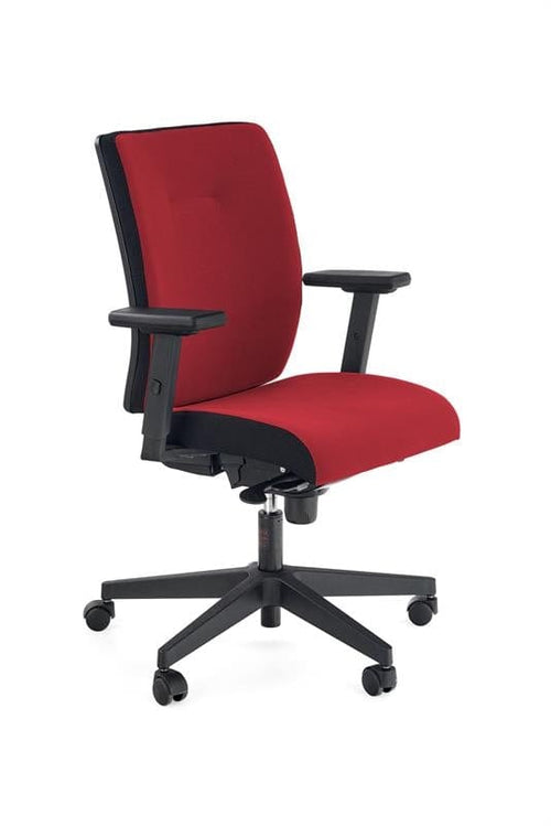 Scaun de birou ergonomic tapitat cu stofa, Pontus Rosu / Negru, l68xA65xH93-108 cm