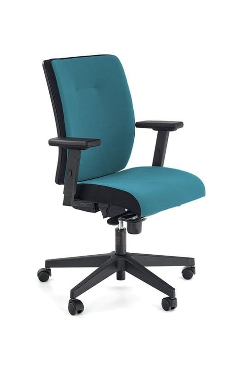 Scaun de birou ergonomic tapitat cu stofa, Pontus Turcoaz / Negru, l68xA65xH93-108 cm