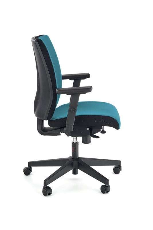 Halmar Scaun de birou ergonomic tapitat cu stofa, Pontus Turcoaz / Negru, l68xA65xH93-108 cm