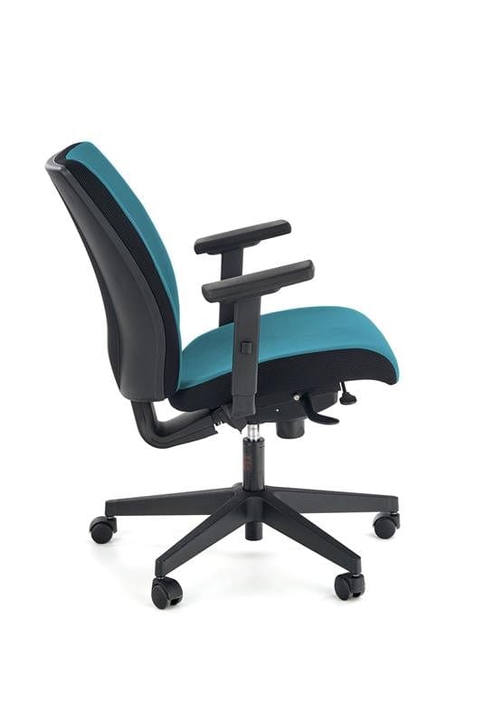 Halmar Scaun de birou ergonomic tapitat cu stofa, Pontus Turcoaz / Negru, l68xA65xH93-108 cm