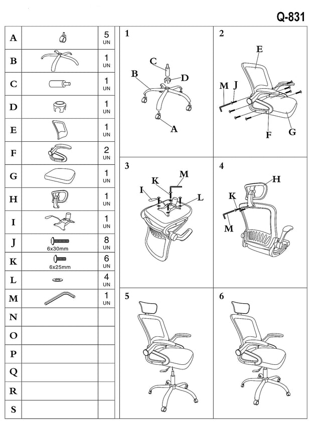 Scaun de birou ergonomic tapitat cu stofa Qwin-831 Gri, l67xA48xH115-124 cm (3)