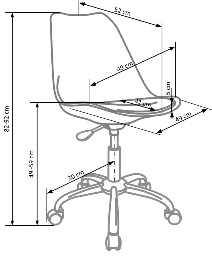 Halmar Scaun de birou pentru copii tapitat cu piele ecologica Caelius Alb, l49xA52xH82-92 cm