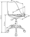 Halmar Scaun de birou pentru copii tapitat cu piele ecologica Caelius Alb, l49xA52xH82-92 cm