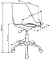 Scaun de birou pentru copii, tapitat cu stofa, Caelius 4 Gri / Crom, l49xA52xH82-92 cm (2)