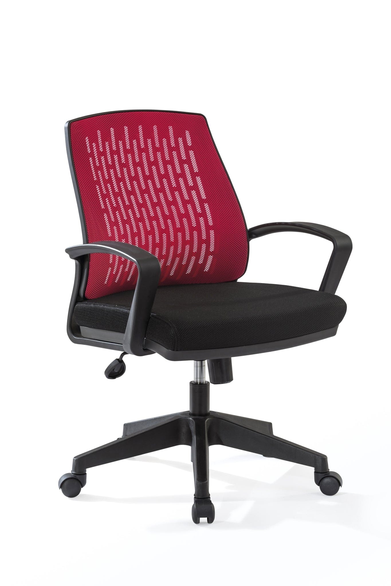 Scaun de birou pentru copii, tapitat cu stofa Comfort Red / Black, l63xA63xH85-95 cm