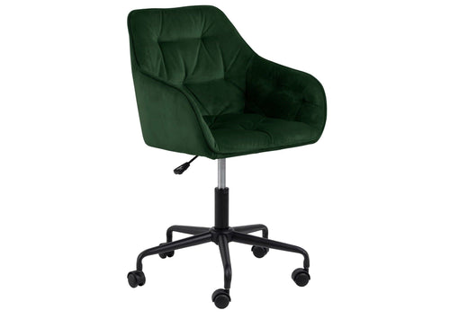 Scaun de birou tapitat cu stofa Brooke Velvet Verde, l59xA58,5xH88,5 cm