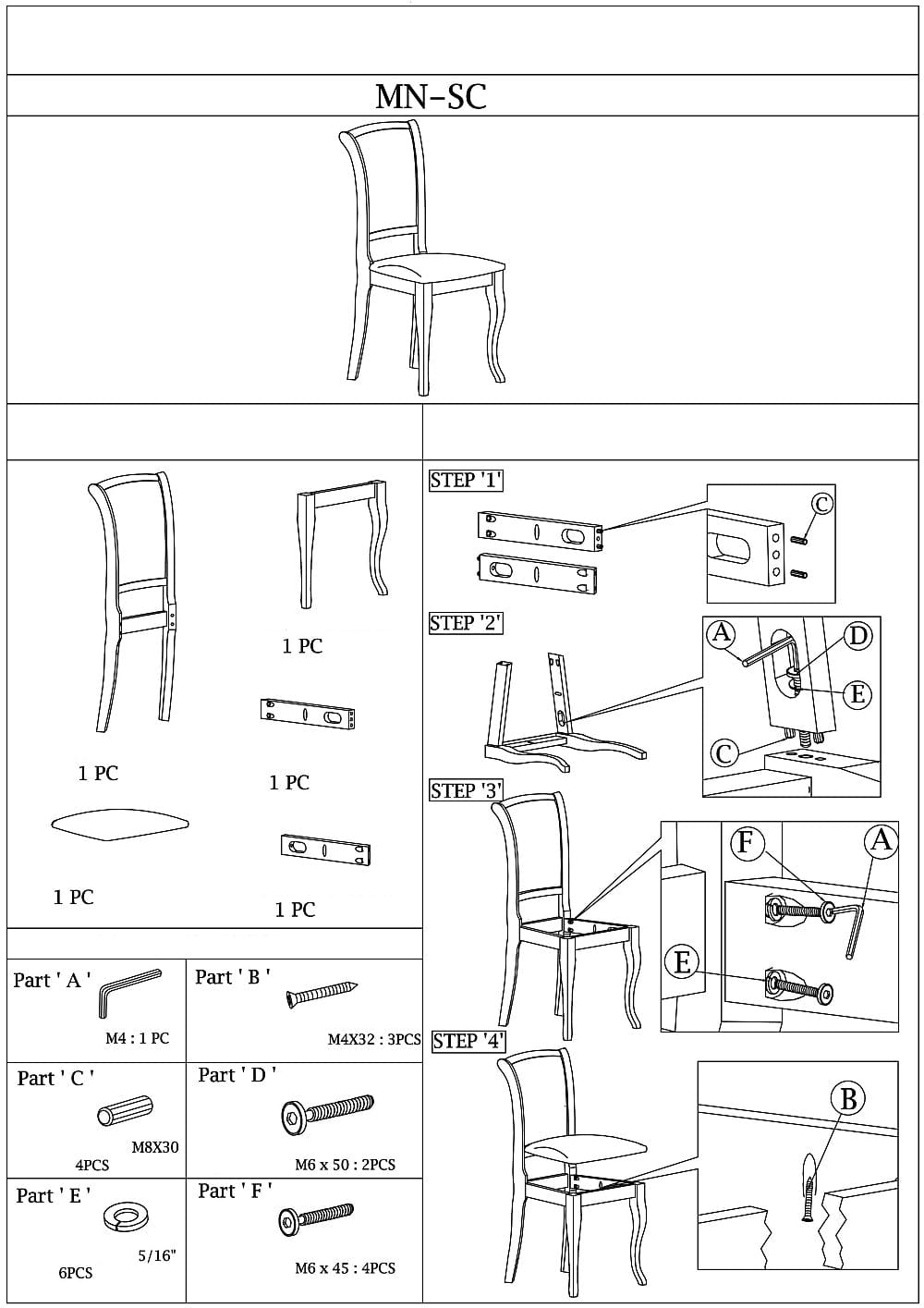 Scaun din lemn tapitat cu stofa, Main-SC Crem / Nuc Inchis, l44xA42xH96 cm (2)