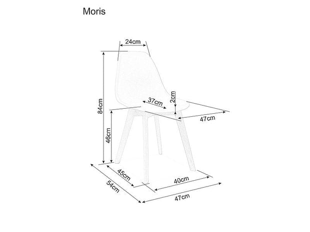 Scaun din plastic, cu picioare din lemn, Morrice Negru / Fag, l47xA54xH84 cm (3)