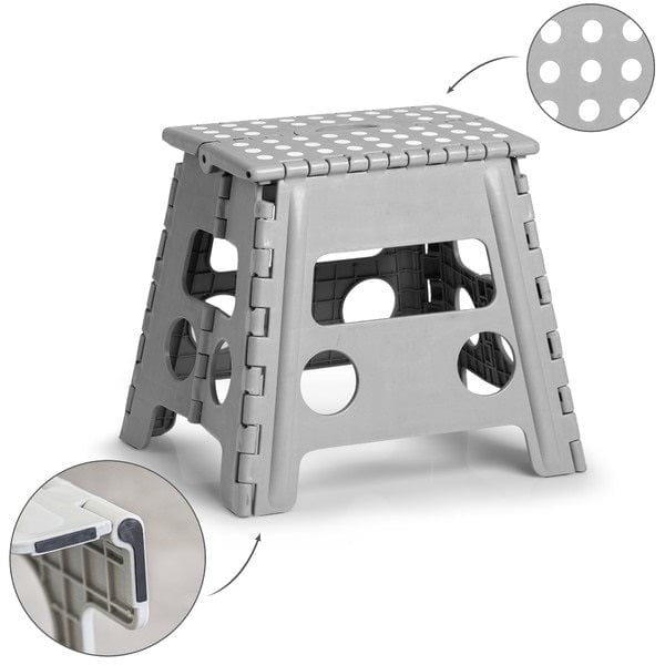 Scaun inaltator pliabil, din plastic, Dots Medium Gri, l37xA30xH32 cm (4)