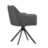 Bright Furniture Scaun rotativ tapitat cu piele ecologica si picioare metalice, Mirko Gri / Negru, l48xA60xH86 cm