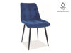 Scaun tapitat cu stofa, cu picioare metalice Chase Matt Velvet Bleumarin / Negru, l50xA58xH88 cm