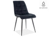 Scaun tapitat cu stofa, cu picioare metalice Chase Matt Velvet Negru, l50xA58xH88 cm