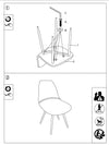 Scaun tapitat cu stofa, cu picioare metalice Franky Gri / Alb, l43xA51xH89 cm (3)