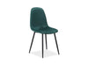 Scaun tapitat cu stofa, cu picioare metalice Franky Velvet Verde Inchis / Negru, l43xA51xH89 cm