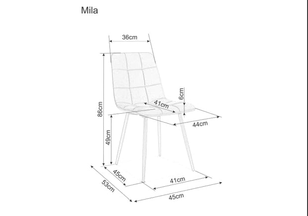 Scaun tapitat cu stofa, cu picioare metalice Miley Velvet Mustariu / Negru, l45xA53xH86 cm (6)