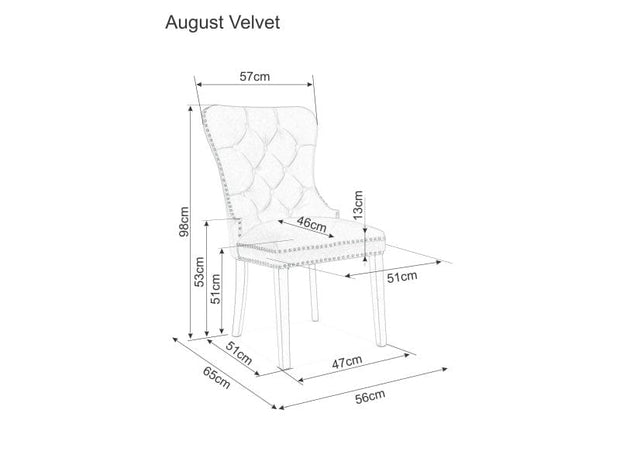 Signal Scaun tapitat cu stofa si picioare din lemn, Aubrey Velvet Bleumarin / Negru, l56xA65xH98 cm