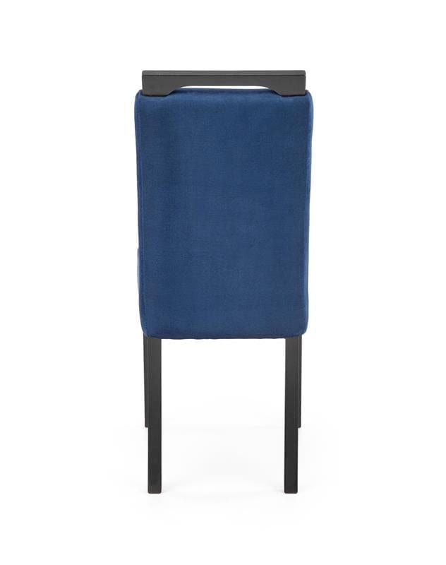 Scaun tapitat cu stofa si picioare din lemn, Clarinda II Velvet Bleumarin / Negru, l42xA58xH97 cm (4)