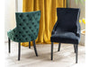 Scaun tapitat cu stofa si picioare din lemn, Georgianne Velvet Verde Inchis / Negru, l56xA64xH96 cm (6)