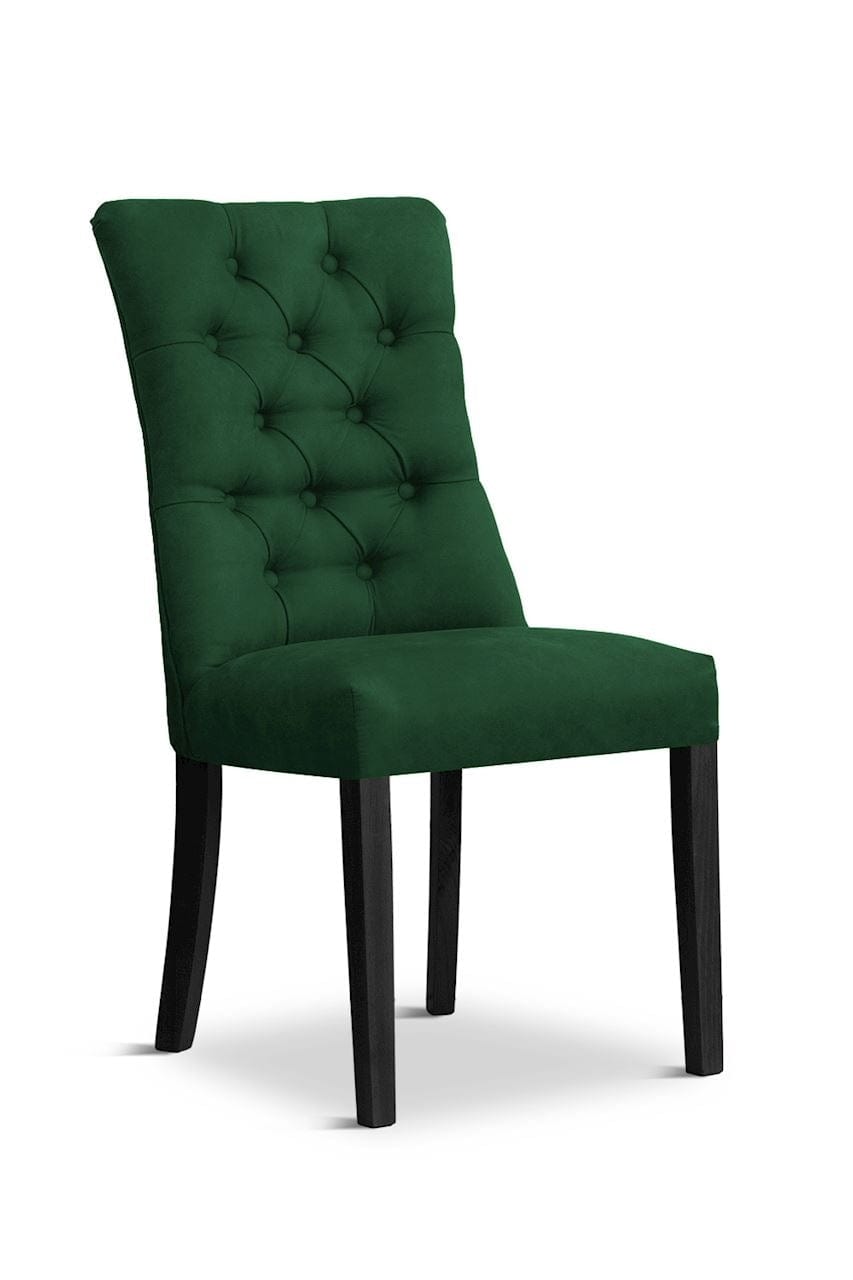 Atreve Scaun tapitat cu stofa si picioare din lemn, Lord Velvet Verde / Negru, l51xA62xH100 cm