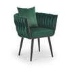 Halmar Scaun tapitat cu stofa si picioare metalice, Avalon II Velvet Verde Inchis / Negru, l67xA55xH77 cm