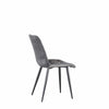 Bright Furniture Scaun tapitat cu stofa si picioare metalice Coral Velvet Gri / Negru, l51xA44xH89 cm