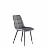 Bright Furniture Scaun tapitat cu stofa si picioare metalice Coral Velvet Gri / Negru, l51xA44xH89 cm