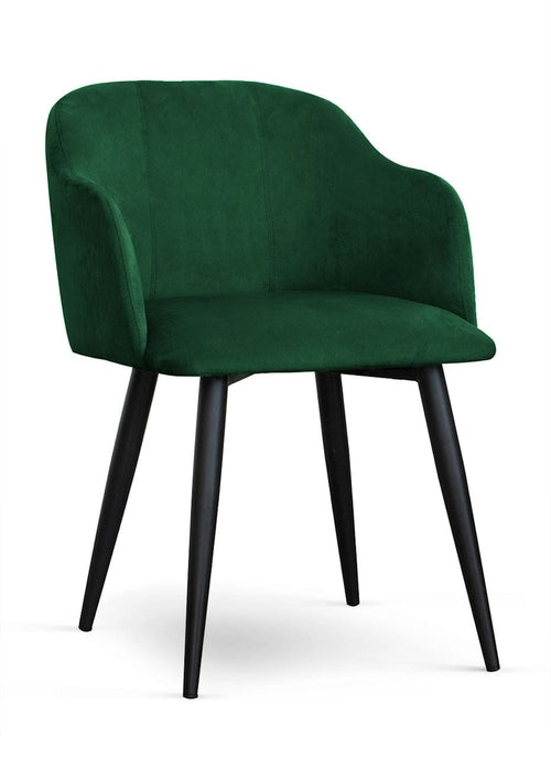 Atreve Scaun tapitat cu stofa si picioare metalice, Danez Velvet Verde / Negru, l55xA63xH78 cm