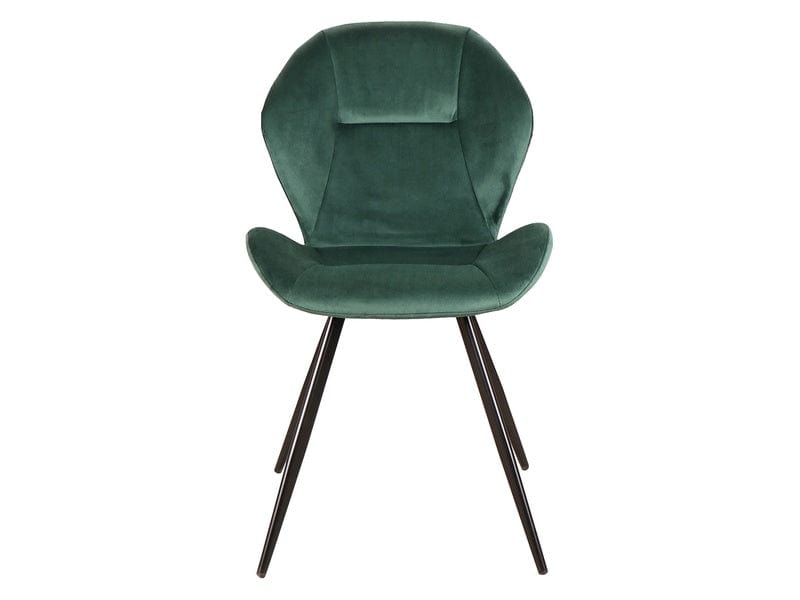 Scaun tapitat cu stofa si picioare metalice, Genos Velvet Verde Inchis / Negru, l51xA41xH85 cm (1)