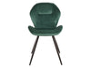 Scaun tapitat cu stofa si picioare metalice, Genos Velvet Verde Inchis / Negru, l51xA41xH85 cm (1)