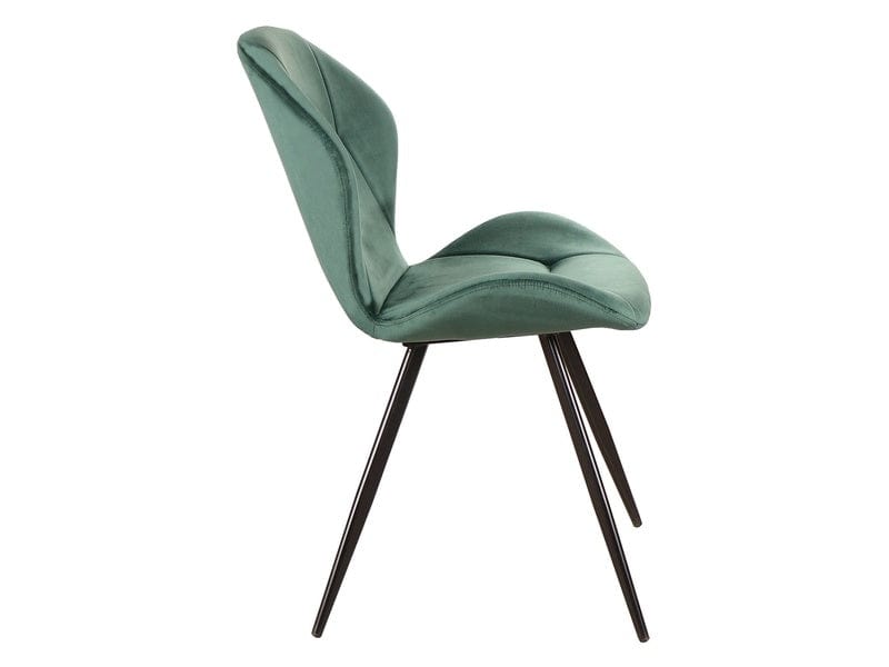 Scaun tapitat cu stofa si picioare metalice, Genos Velvet Verde Inchis / Negru, l51xA41xH85 cm (2)