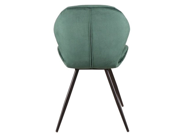 Scaun tapitat cu stofa si picioare metalice, Genos Velvet Verde Inchis / Negru, l51xA41xH85 cm (4)